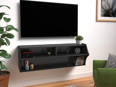 Console de áudio/vídeo montado na parede, suporte de TV para sala de estar, 48,5